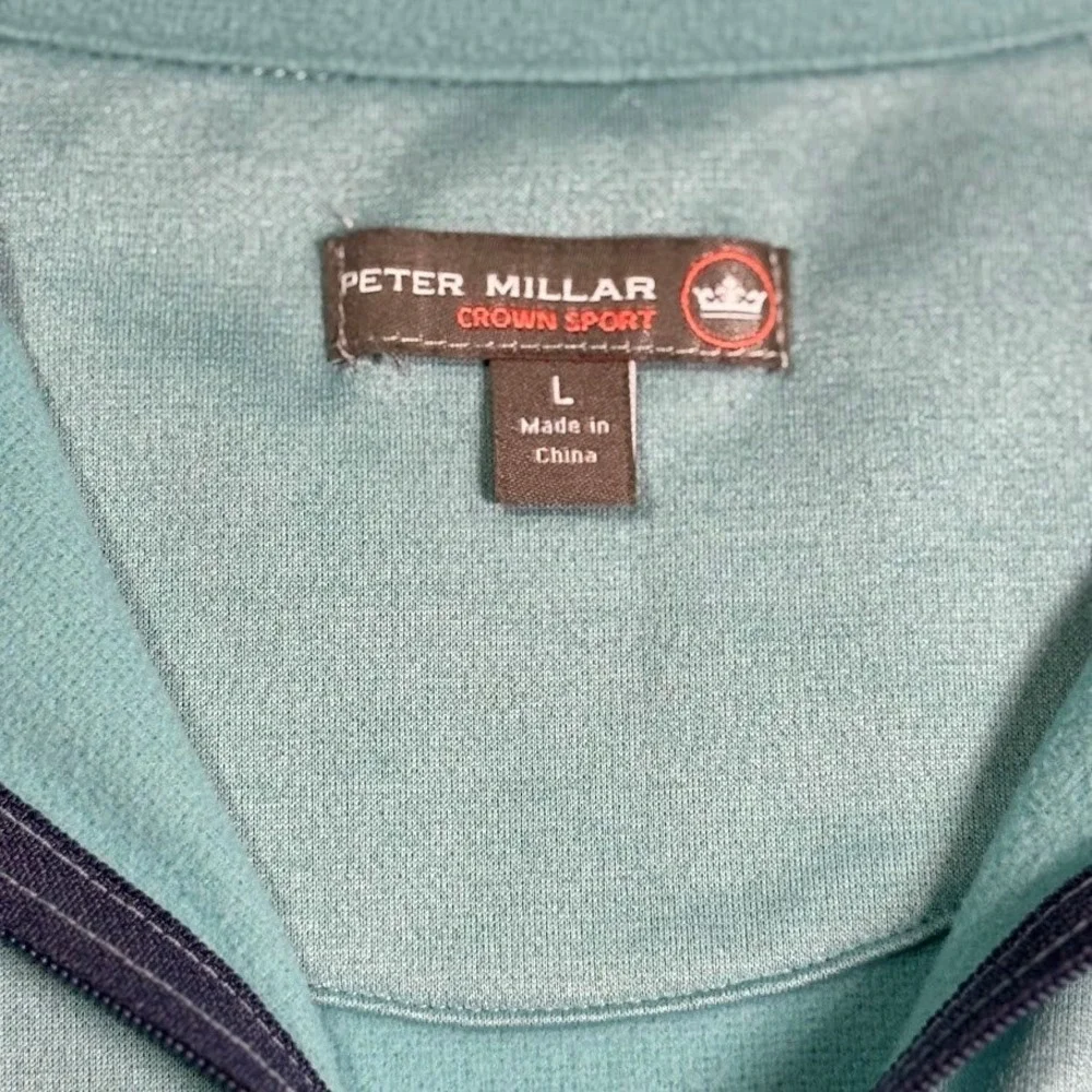 Peter Millar Vest Mens L Blue Polyester Quarter Zip Golf Crown Sport Performance